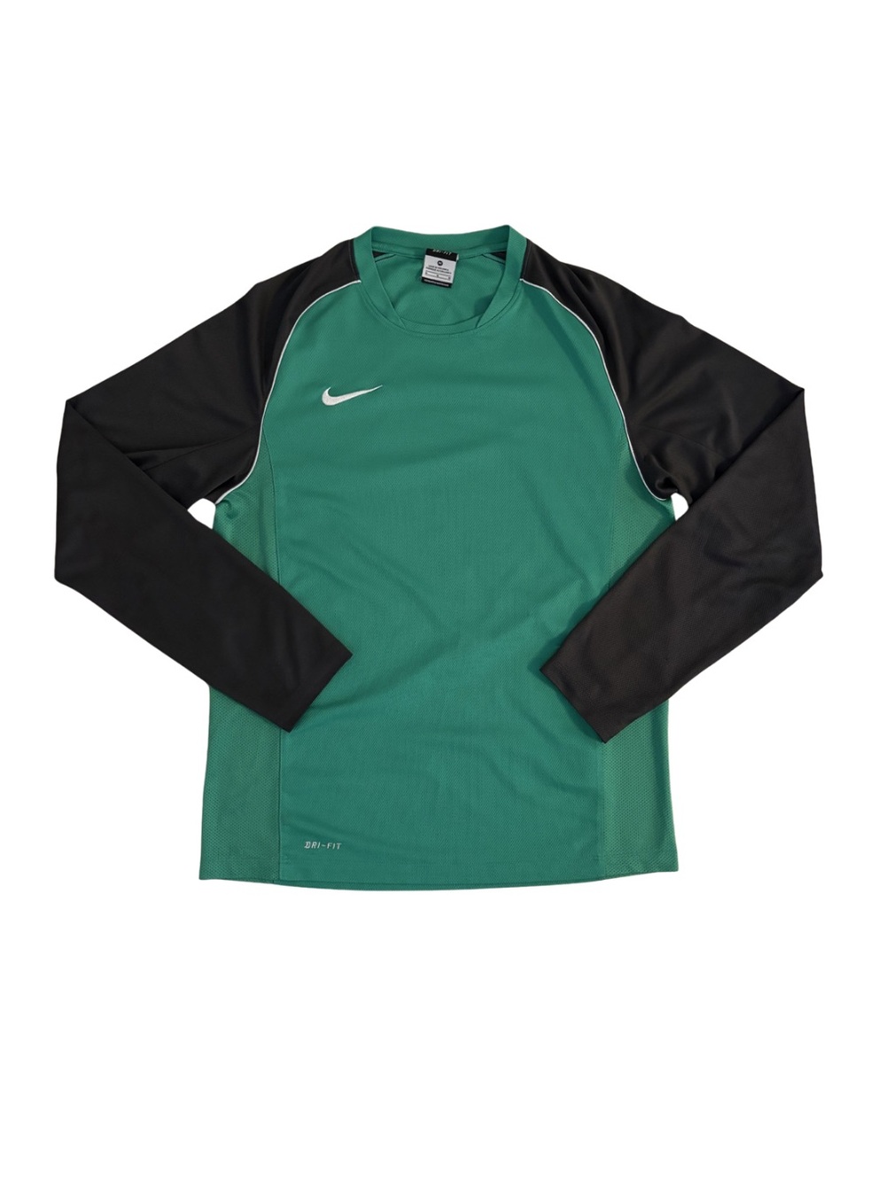 Nike Green and Black Long-Sleeve Dri-Fit Training Top